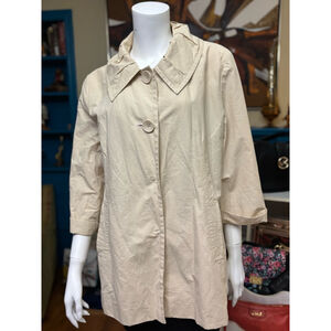 Larry Levine Beige Trench Coat Size L